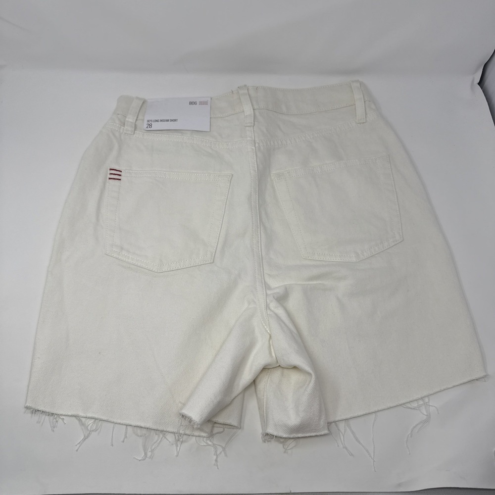 BDG White Raw Hem Denim Jean Shorts